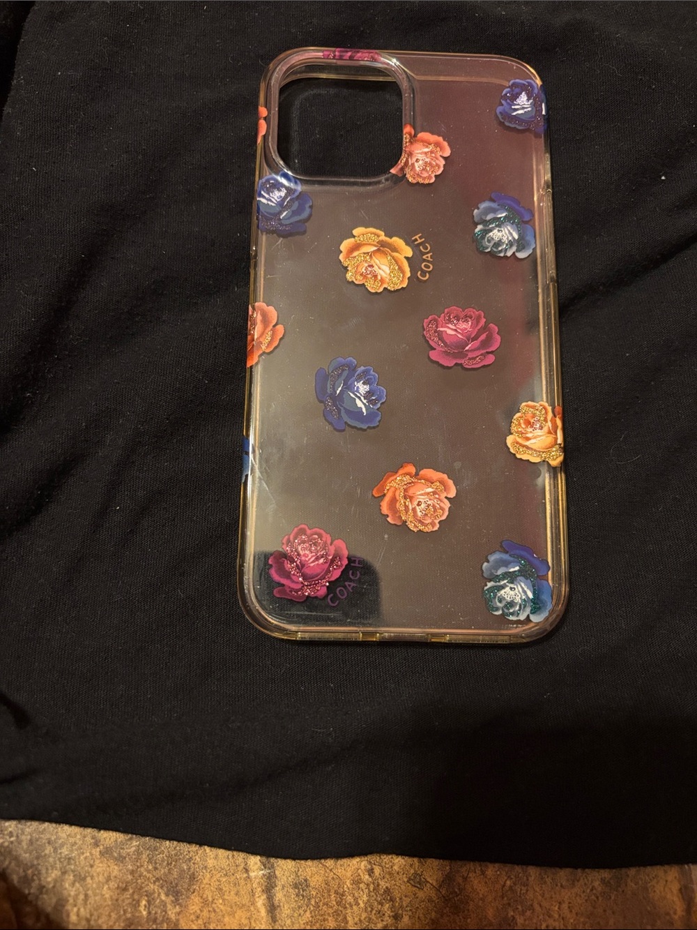 Coach Clear Floral iPhone Case with Pink Blue Orange Yellow Blossoms